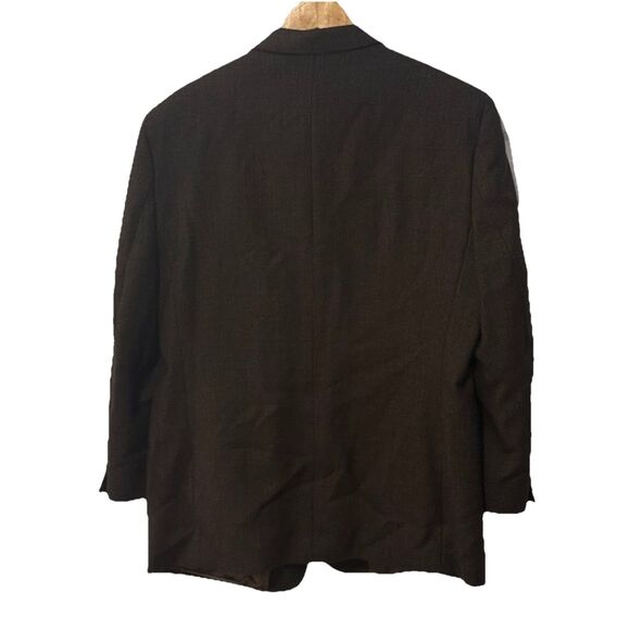 Vintage 80s/90s Pronto Uomo 42S Wool Blazer Brown Micro Check Ventless Poland - Picture 2 of 9
